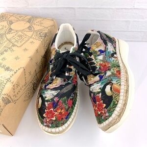 Free People Jackson Tropical Print Espadrille Sneakers Size 39 $98